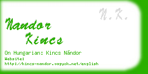 nandor kincs business card